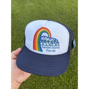 Vintage 80s Sanibel Island Florida Snapback Hat cap Adjustable NWT Deadstock New